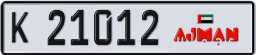 Plate Number 21012