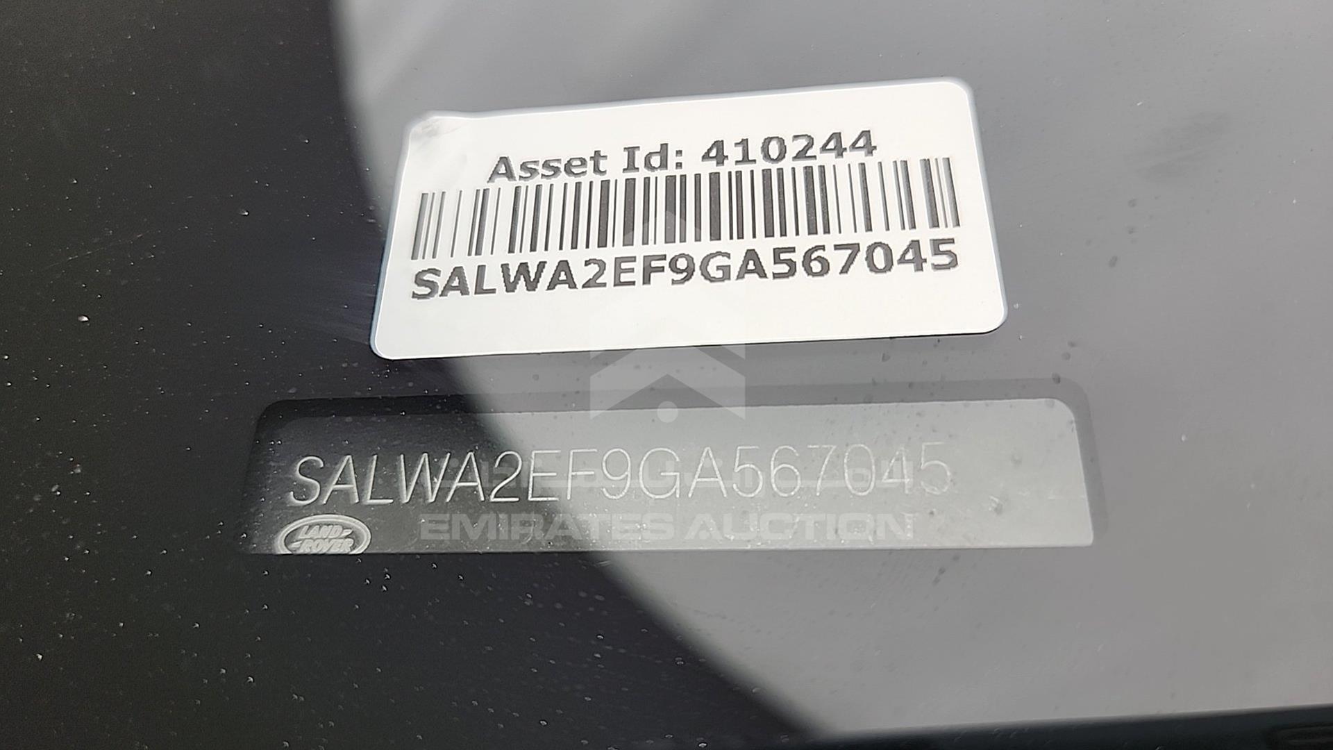 2016 RANGE ROVER SPORT VIN: SALWA2EF9GA567045