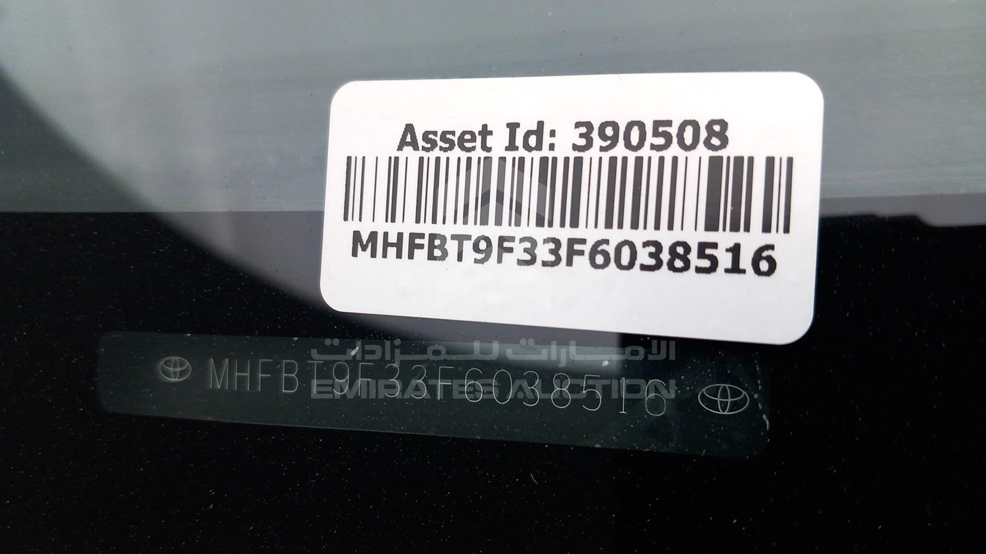 2015 TOYOTA YARIS VIN: MHFBT9F33F6038516