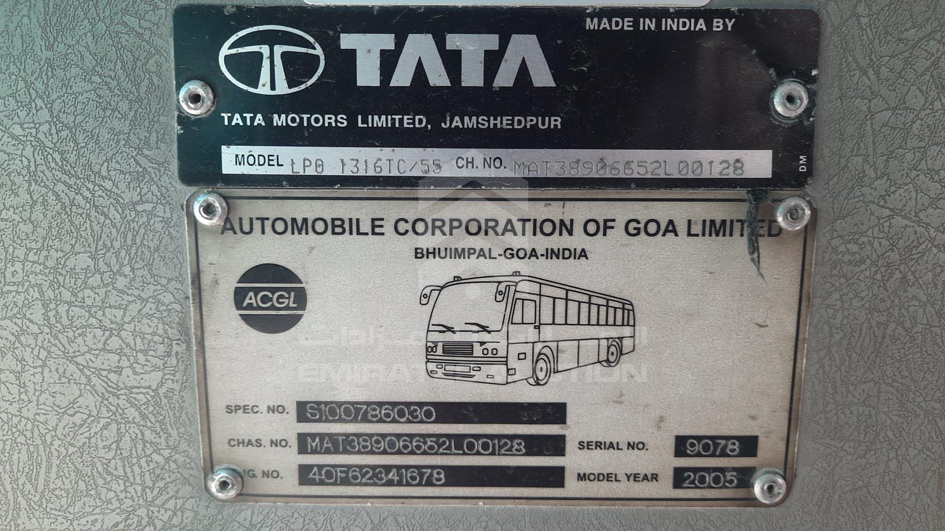 2005 TATA 1316 C VIN: MAT38906652L00128