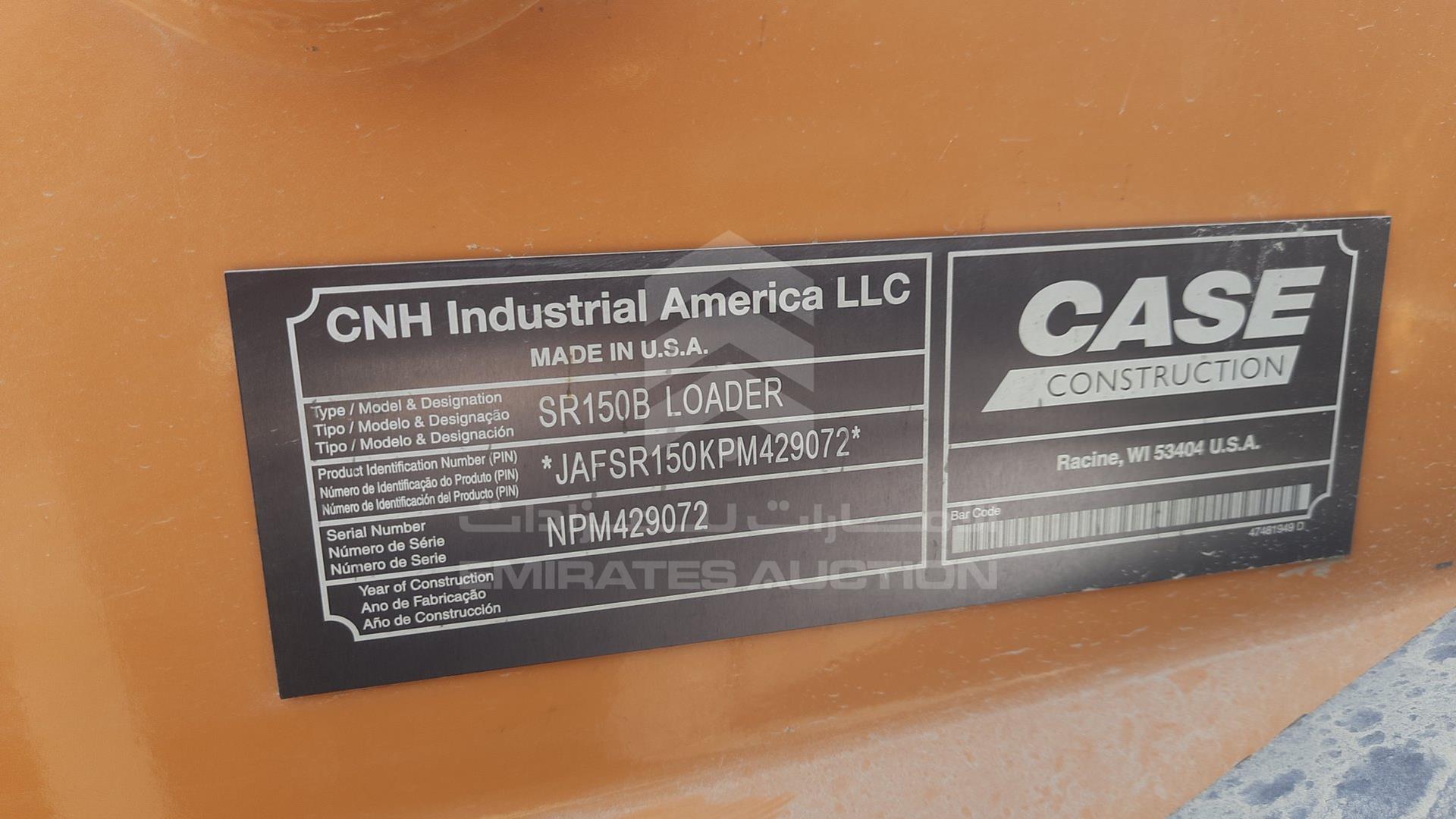2024 CASE SR150B VIN: JAFSR150KPM429072