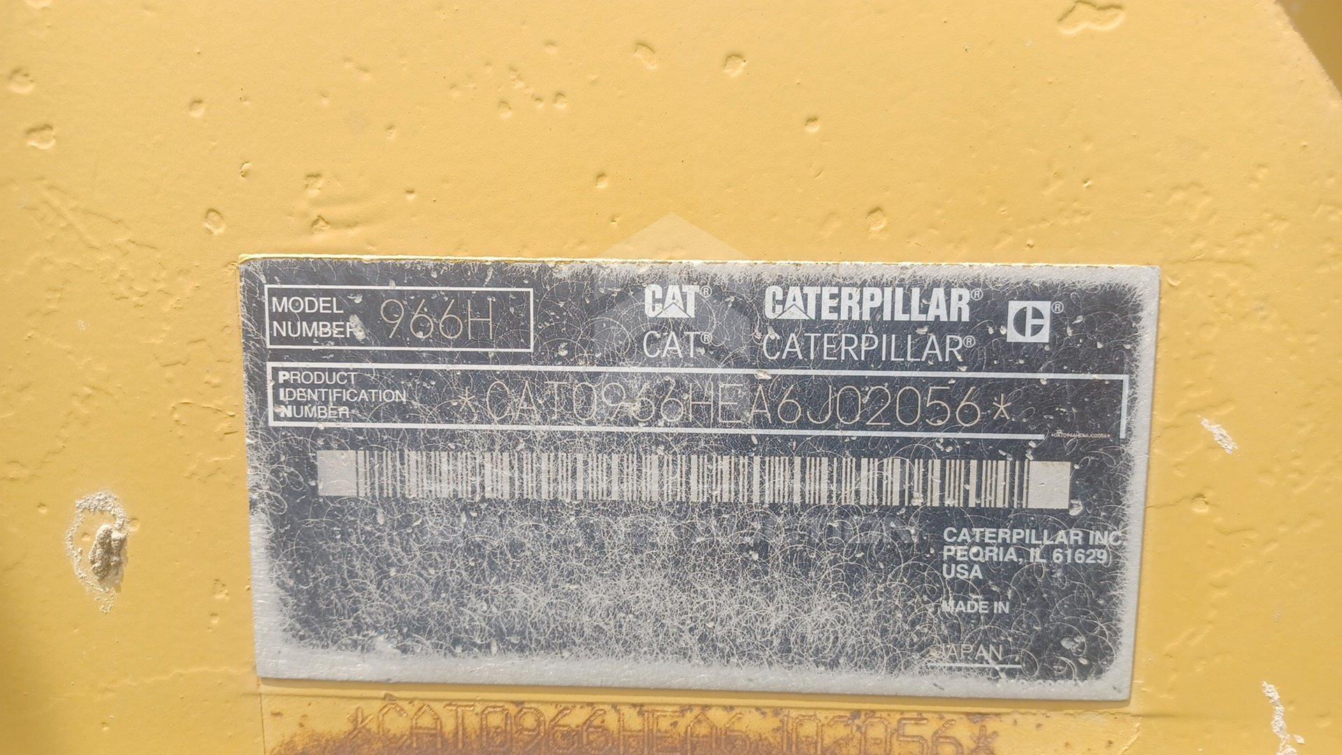2012 CATERPILLAR 966H VIN: CAT0966HEA6J02056