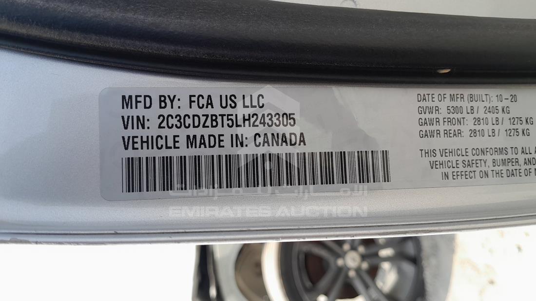 2020 Dodge Challenger — VIN on Frame — Photo 2