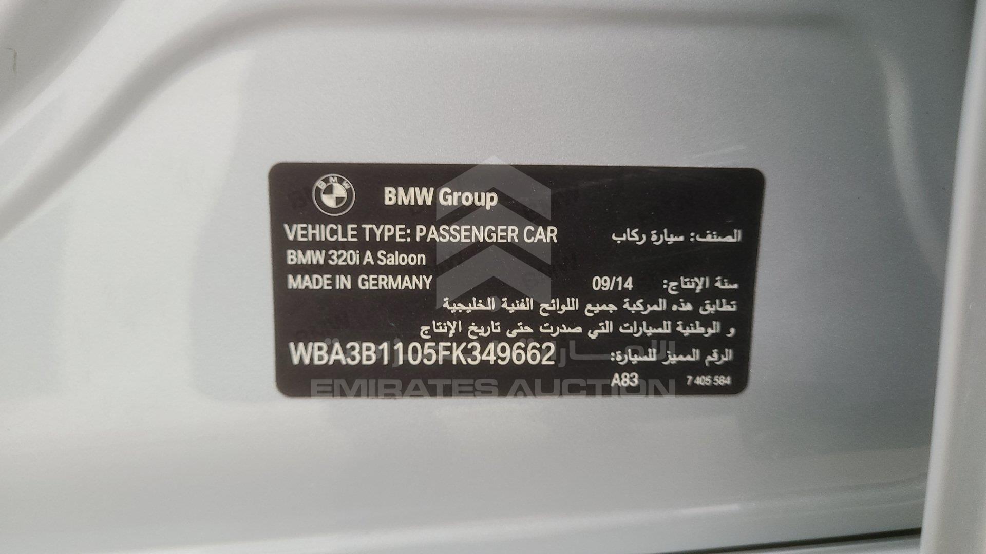 WBA3B1105FK349662 - 2015 BMW 320I - #428841