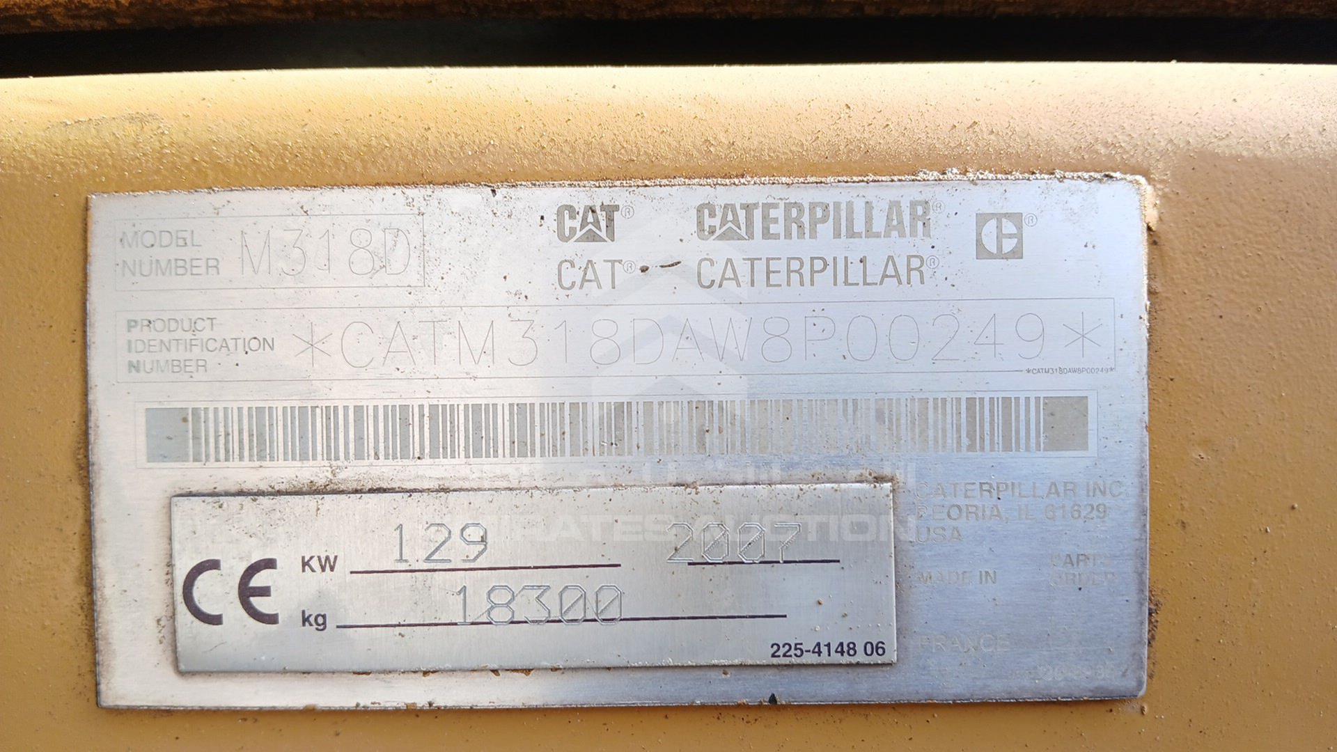 2007 CATERPILLAR M318 VIN: CATM318DAW8P00249