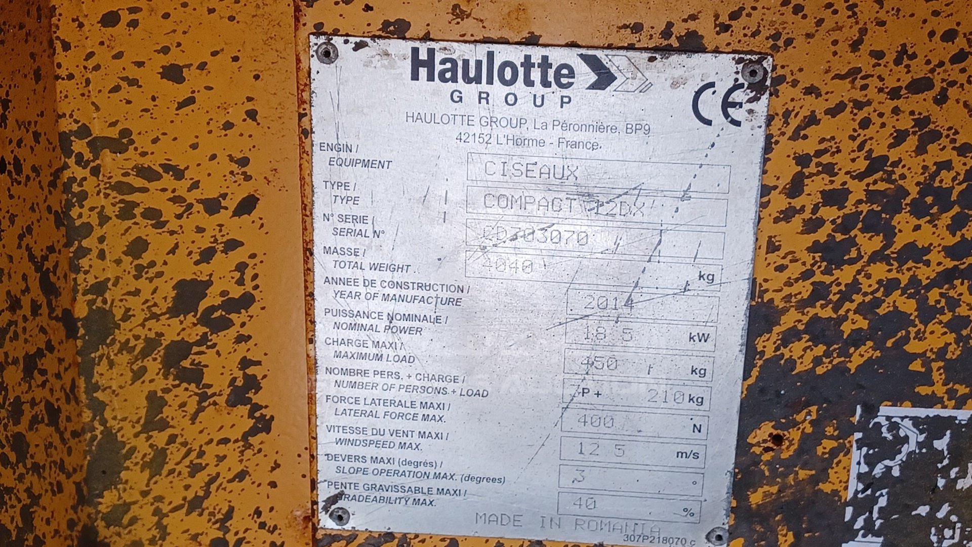 2014 HAULOTTE --- VIN: CD703070
