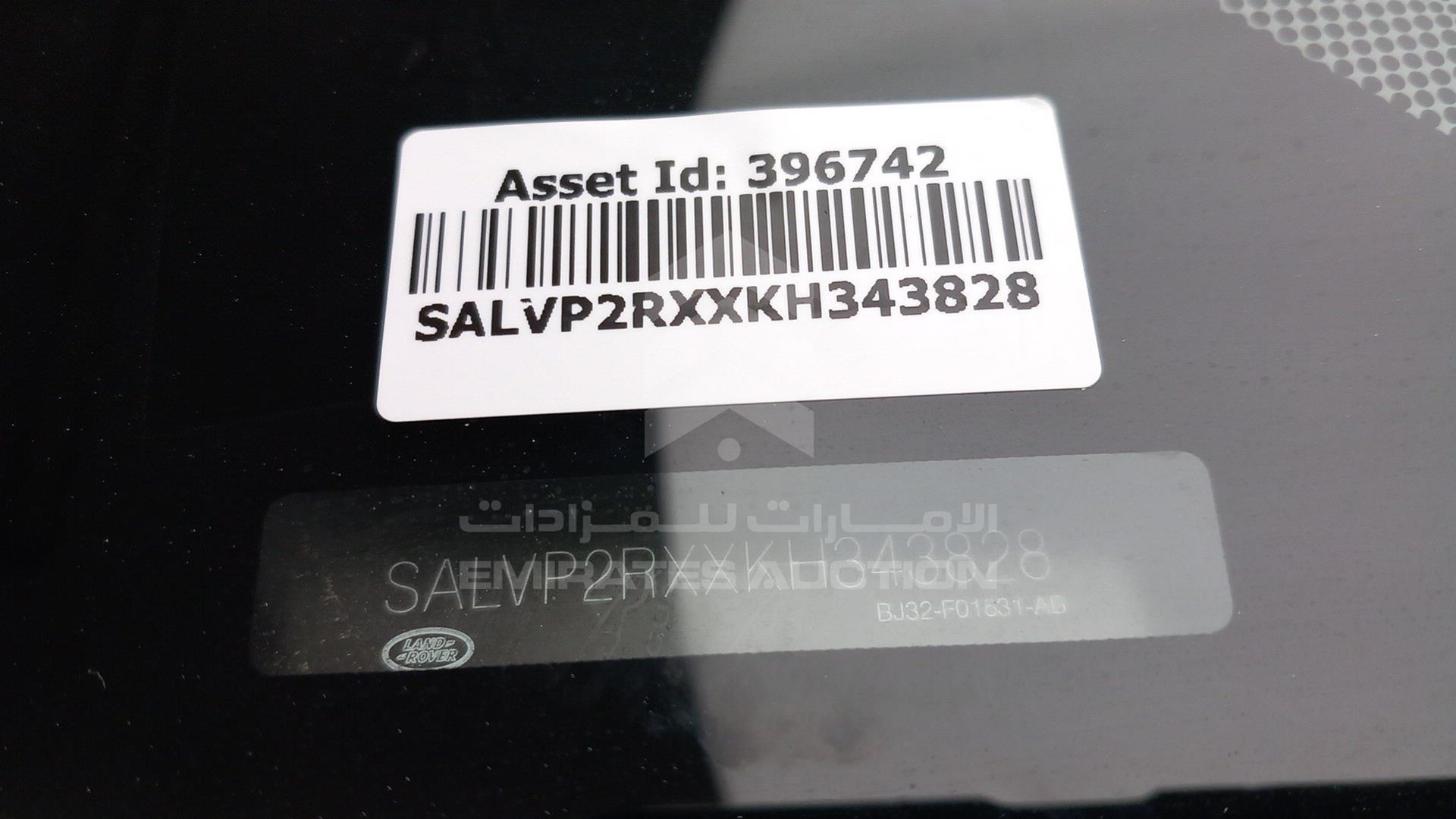 2019 RANGE ROVER EVOQUE VIN: SALVP2RXXKH343828