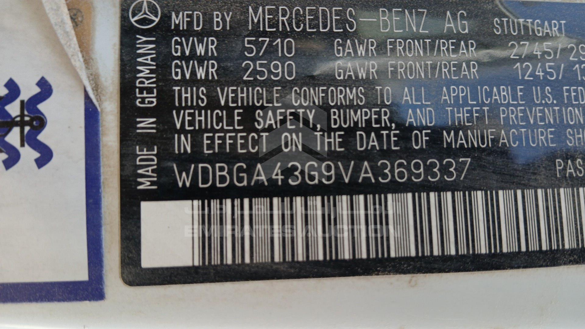 1997 MERCEDES S420 VIN: WDBGA43G9VA369337