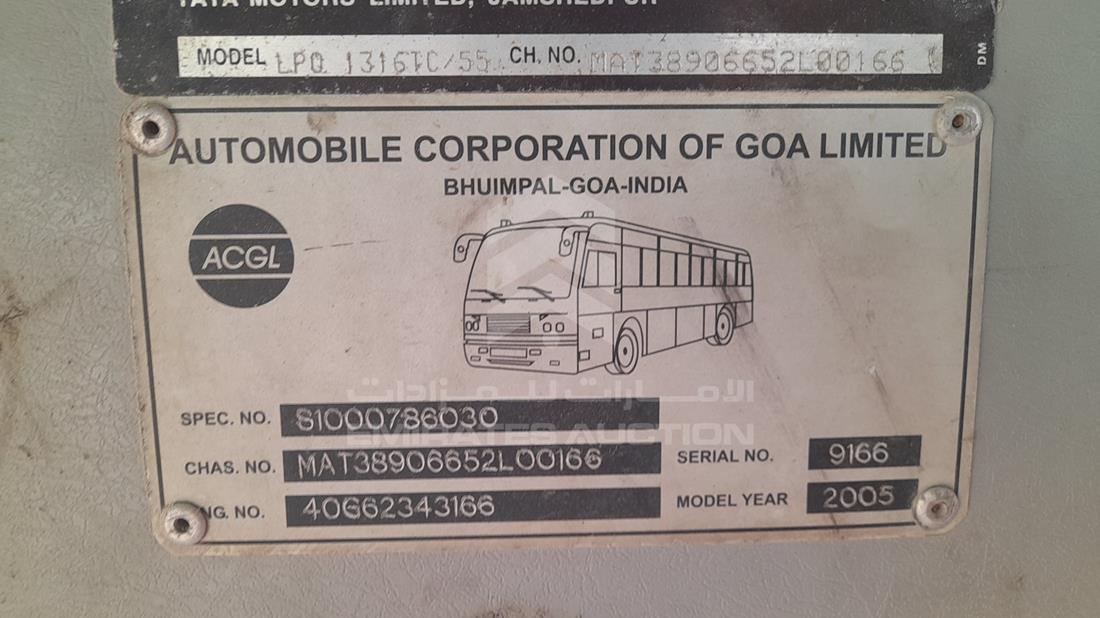 2005 Tata Bus — VIN on Frame — Photo 2
