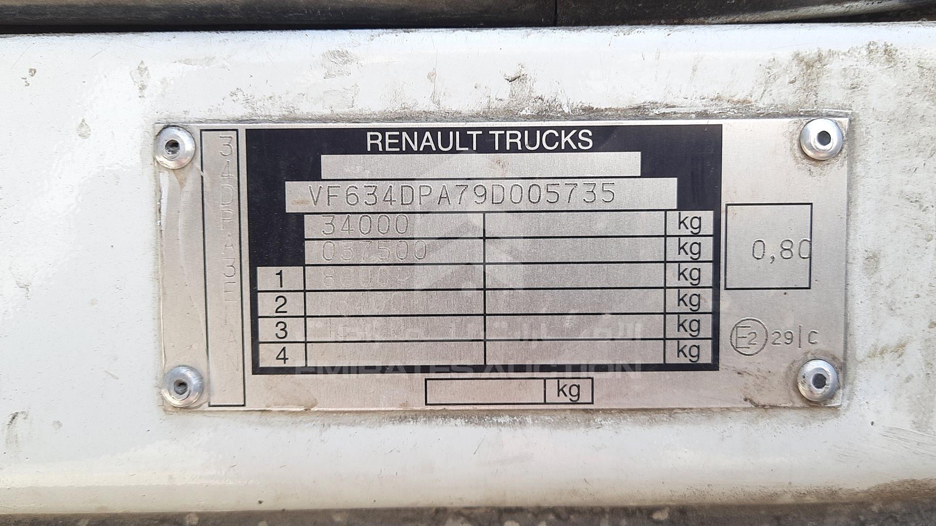 2009 RENAULT KERAX VIN: VF634DPA79D005735