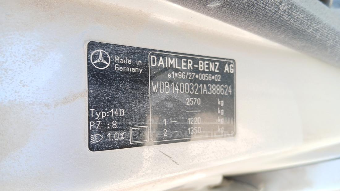 1998 Mercedes S 320 — VIN on Frame — Photo 2