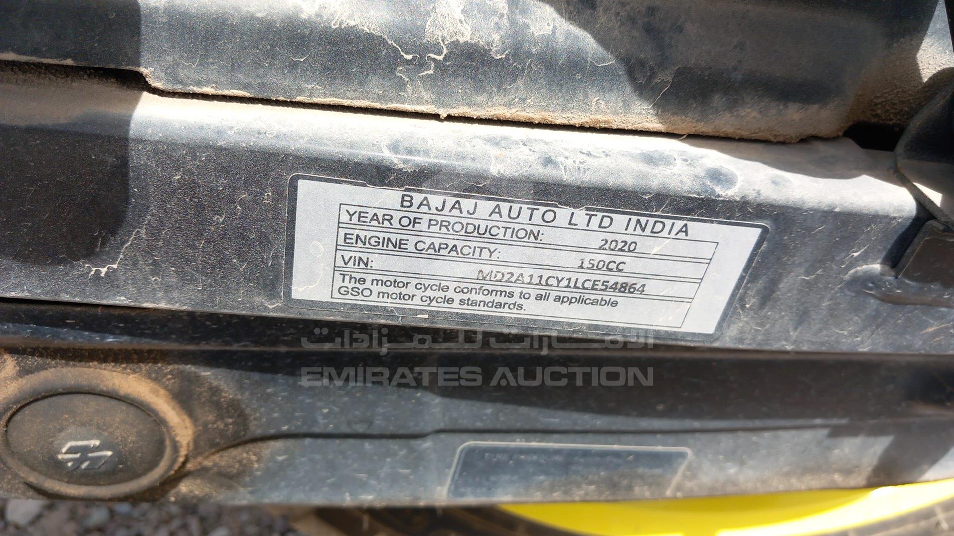 2020 BAJAJ PULSAR VIN: MD2A11CY1LCE54864