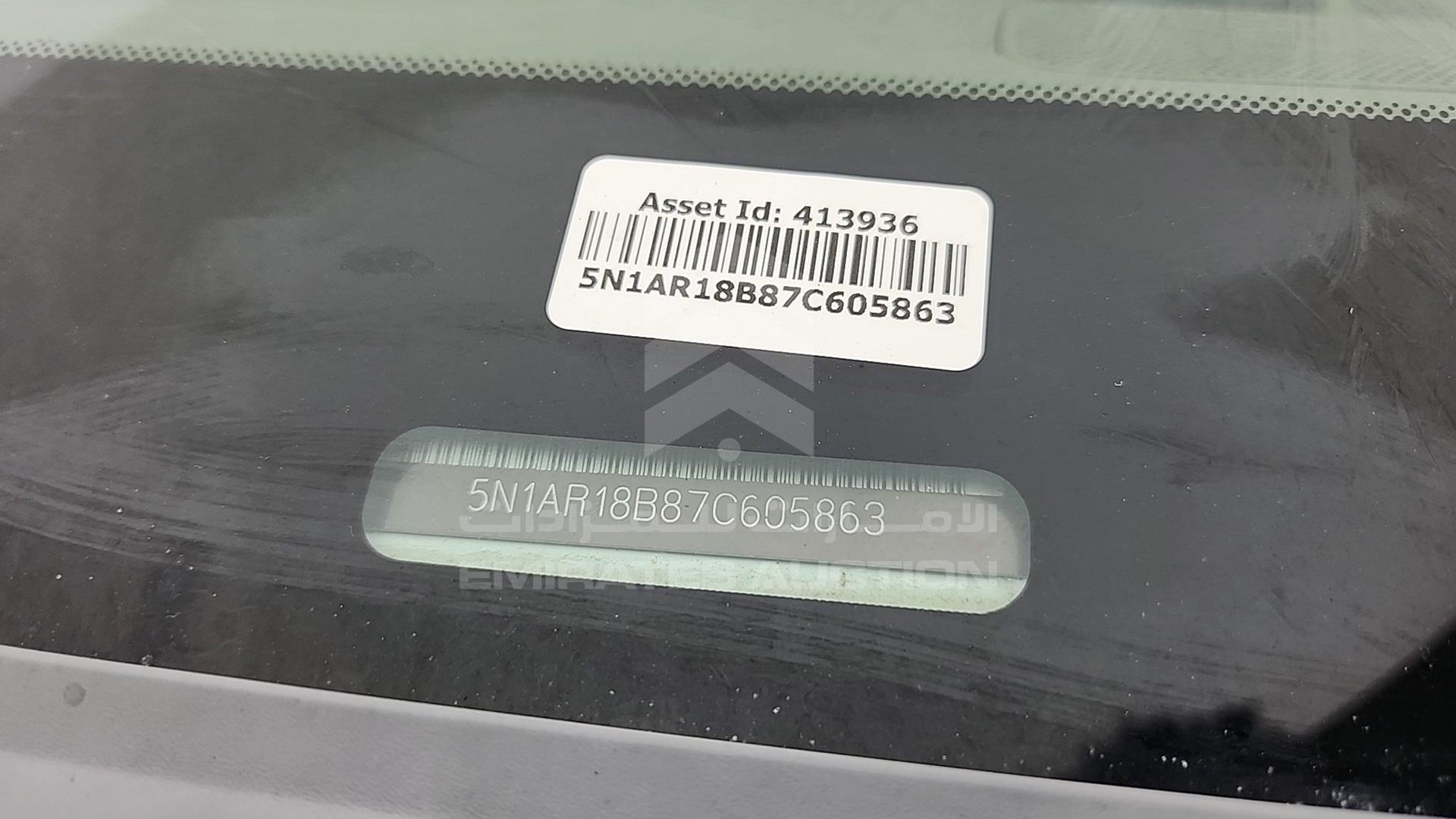 2007 NISSAN PATHFINDER VIN: 5N1AR18B87C605863