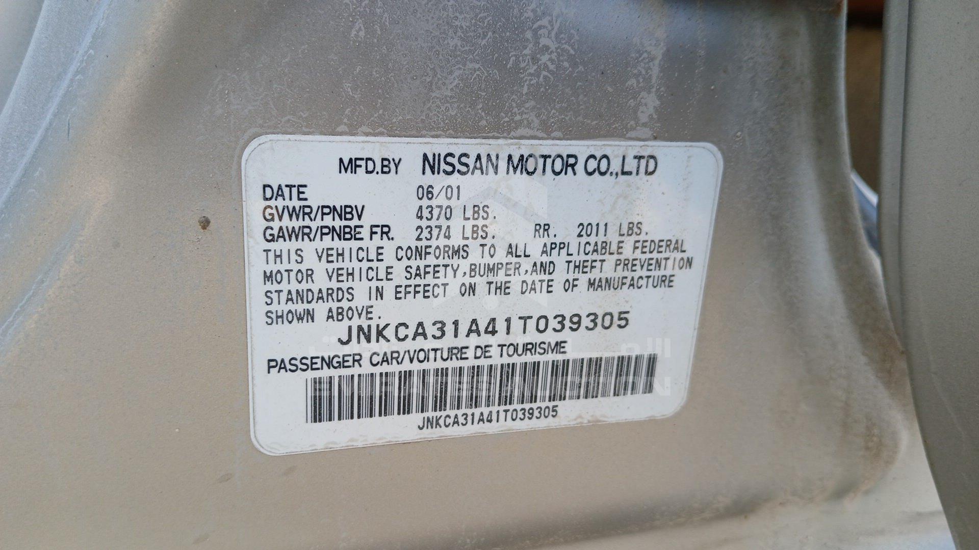 2001 INFINITI Q 30 VIN: JNKCA31A41T039305