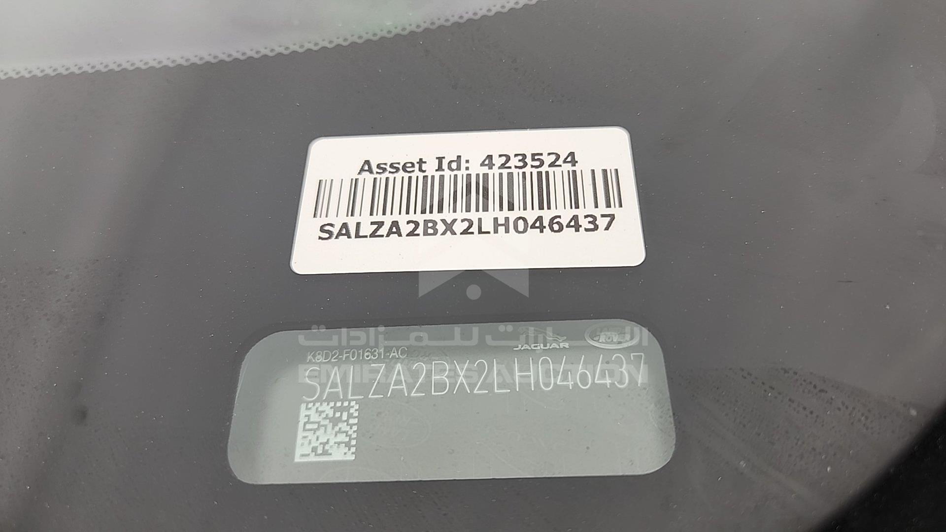 2020 RANGE ROVER EVOQUE VIN: SALZA2BX2LH046437