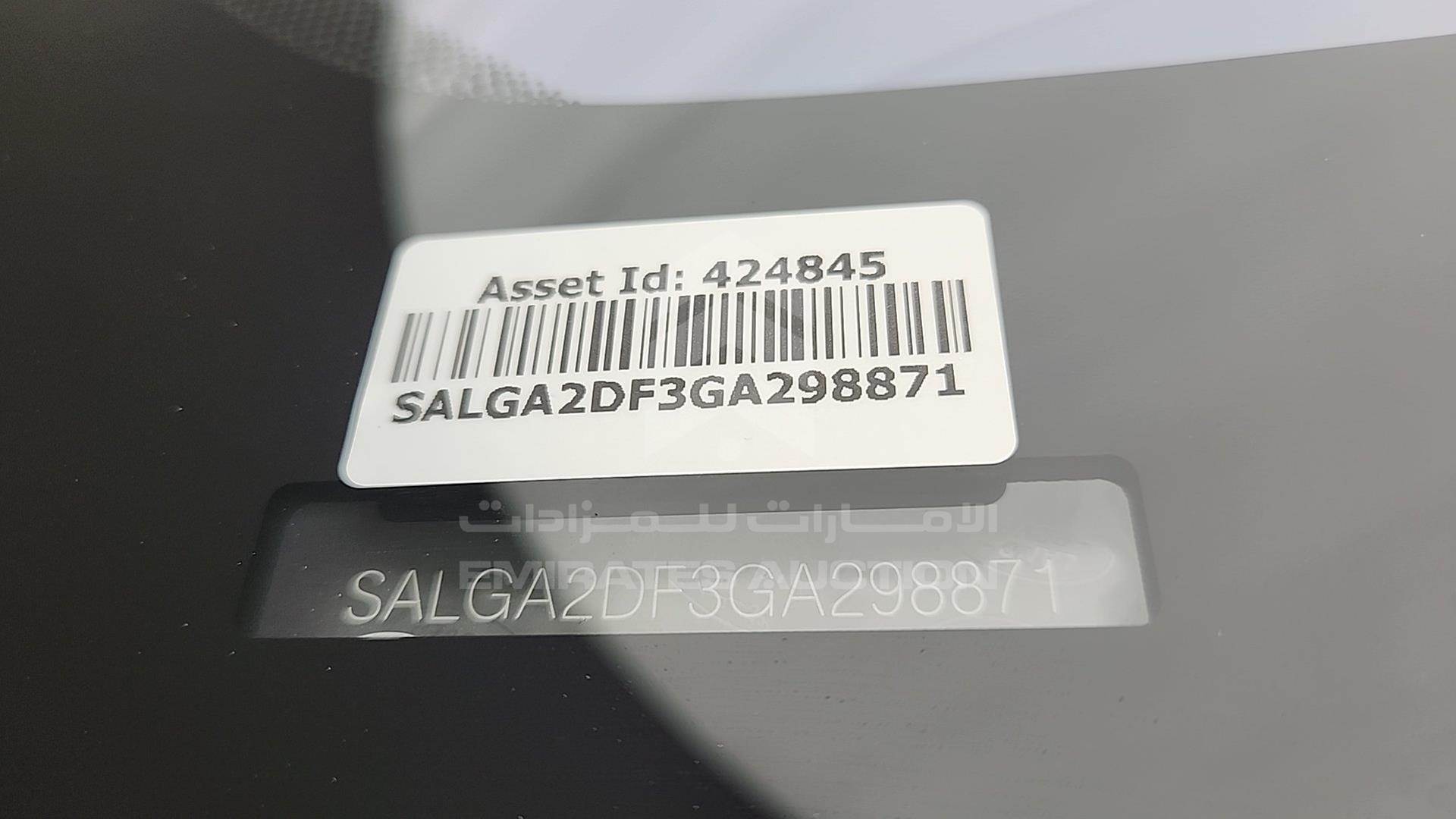 2016 RANGE ROVER VOGUE VIN: SALGA2DF3GA298871