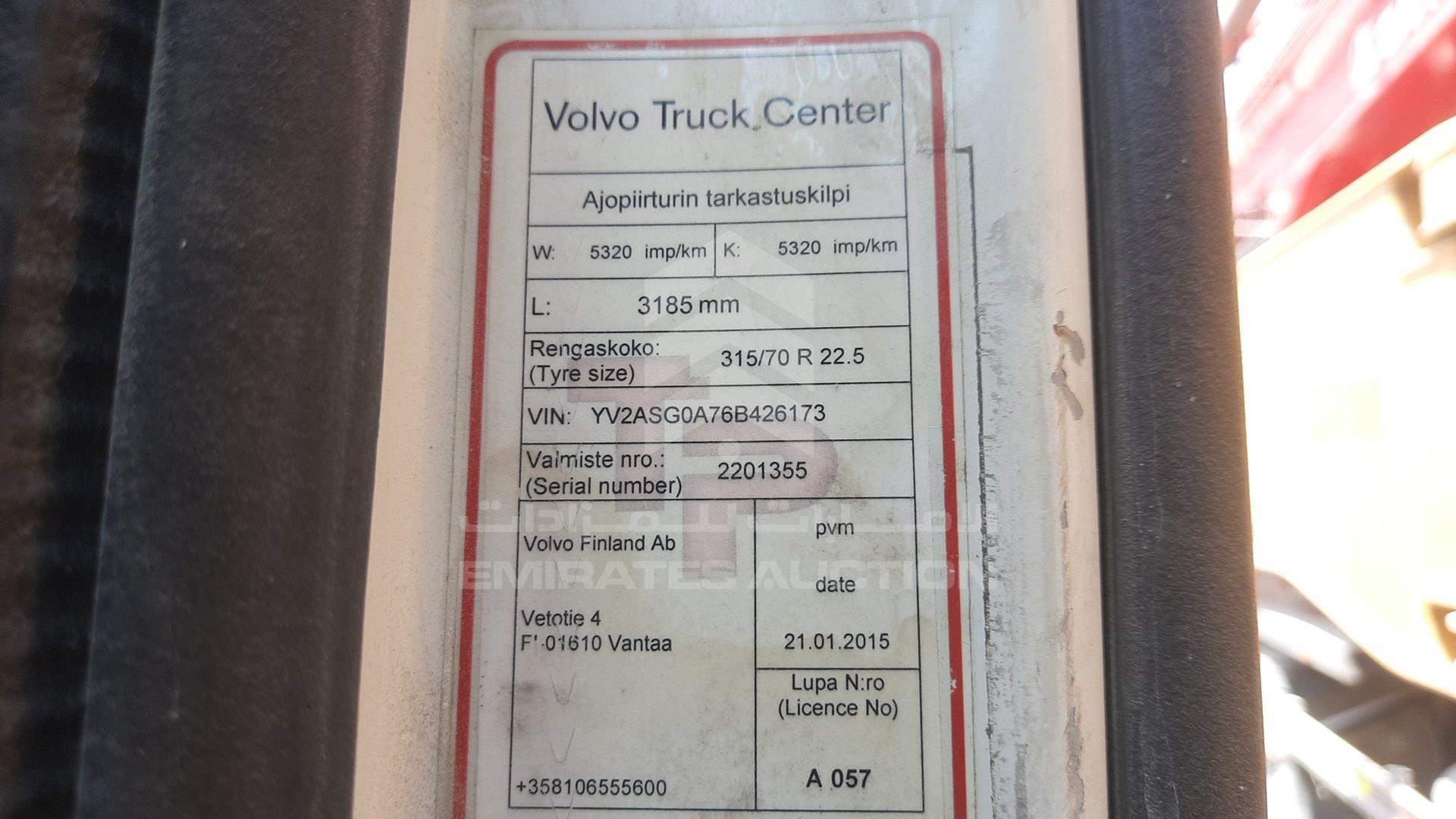 2006 VOLVO FH VIN: YV2ASG0A76B426173