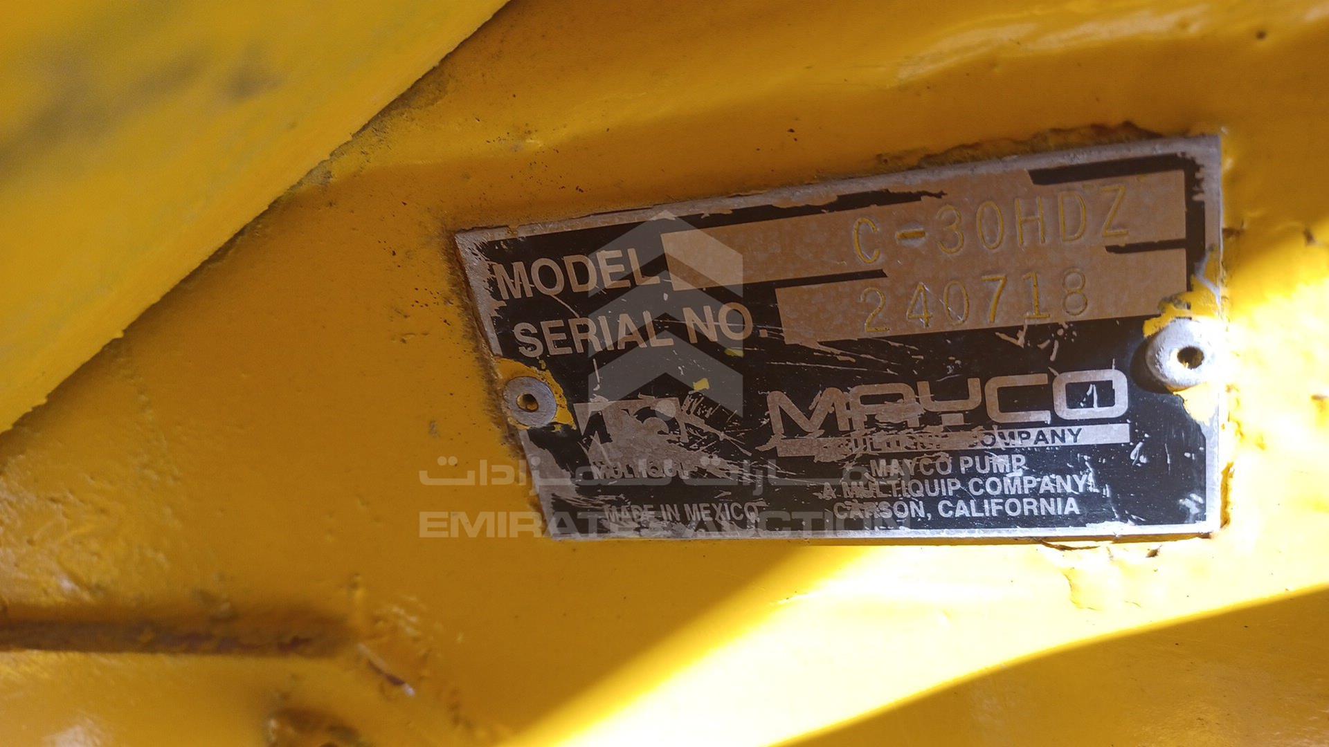 2011 UNDEFINED CONCRETE PUMP VIN: 240718