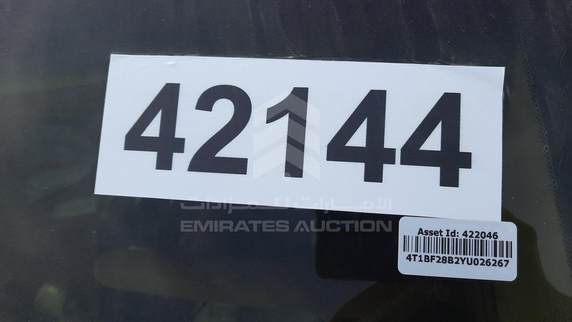 2000 TOYOTA AVALON VIN: 4T1BF28B2YU026267