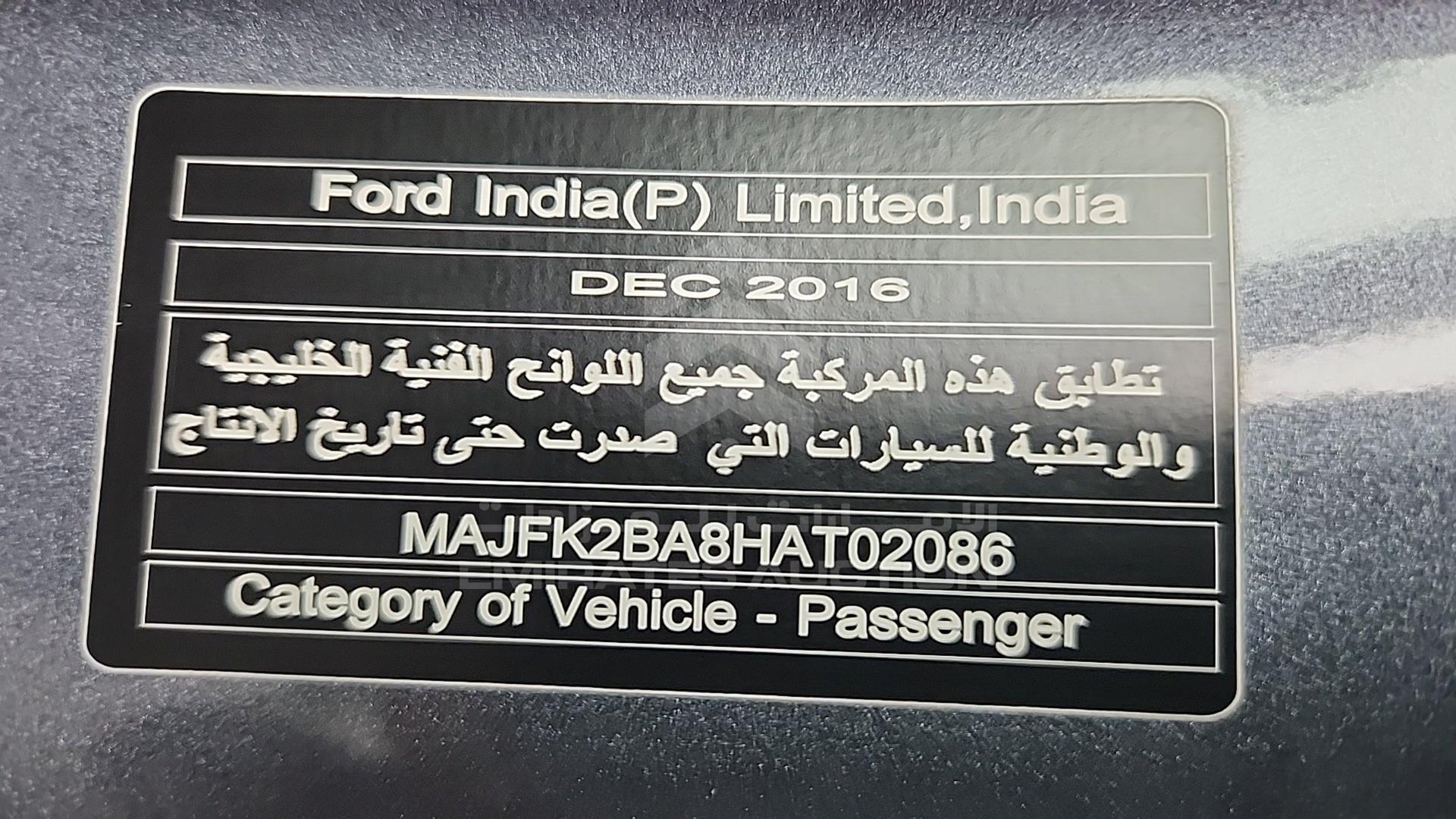 2017 FORD ECOSPORT VIN: MAJFK2BA8HAT02086