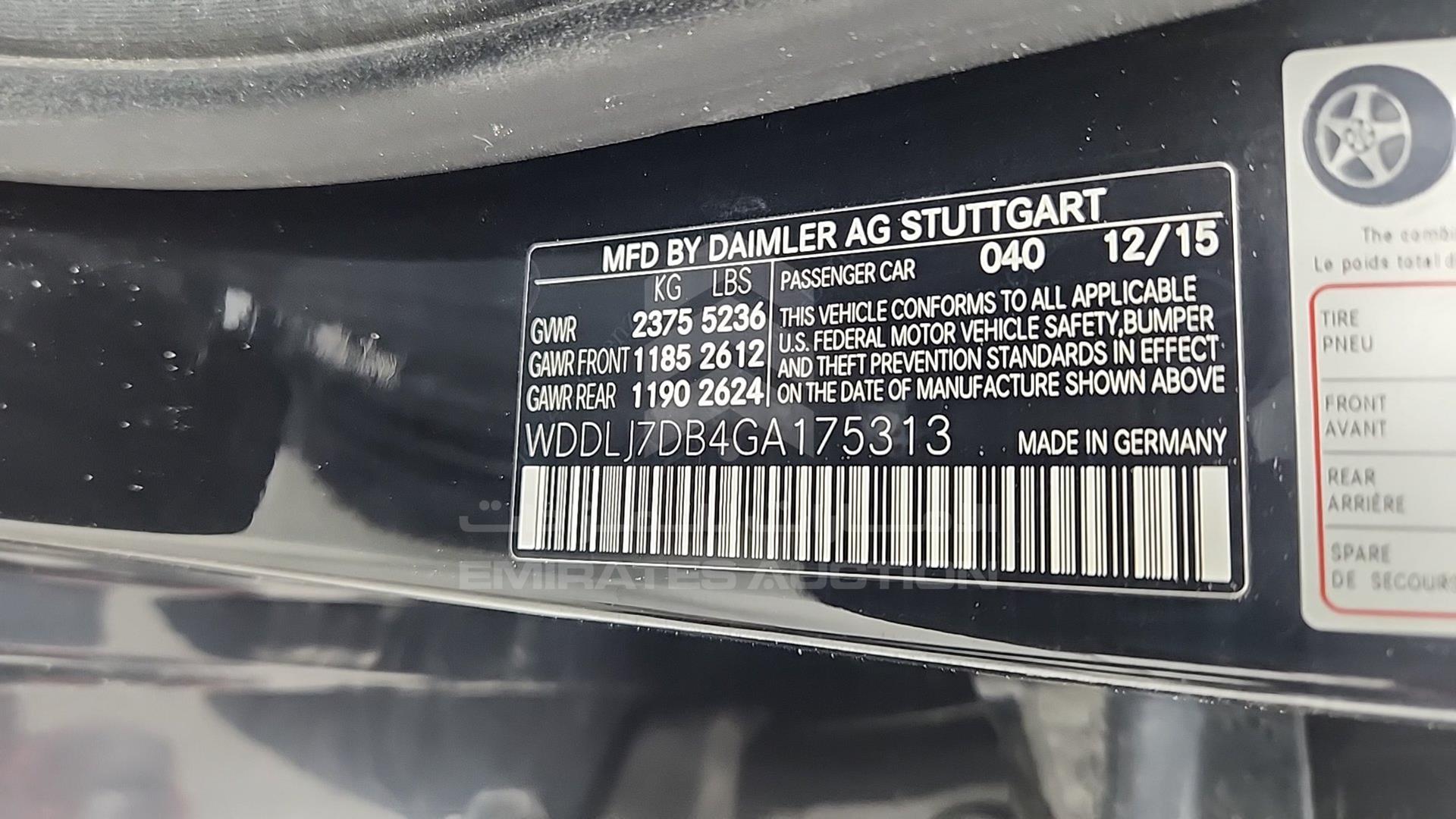 2016 MERCEDES CLS 550 VIN: WDDLJ7DB4GA175313
