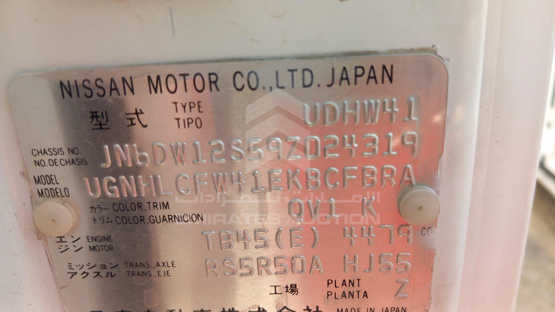 2009 NISSAN CIVILIAN VIN: JN6DW12S59Z024319