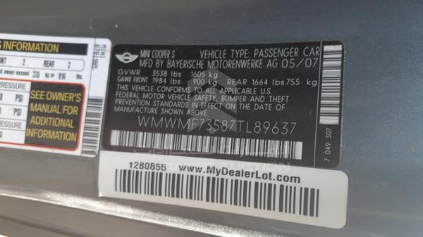 WMWMF73587TL89637 Mini Cooper