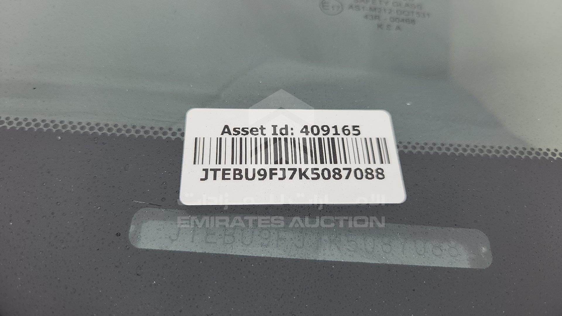 2019 TOYOTA PRADO VIN: JTEBU9FJ7K5087088