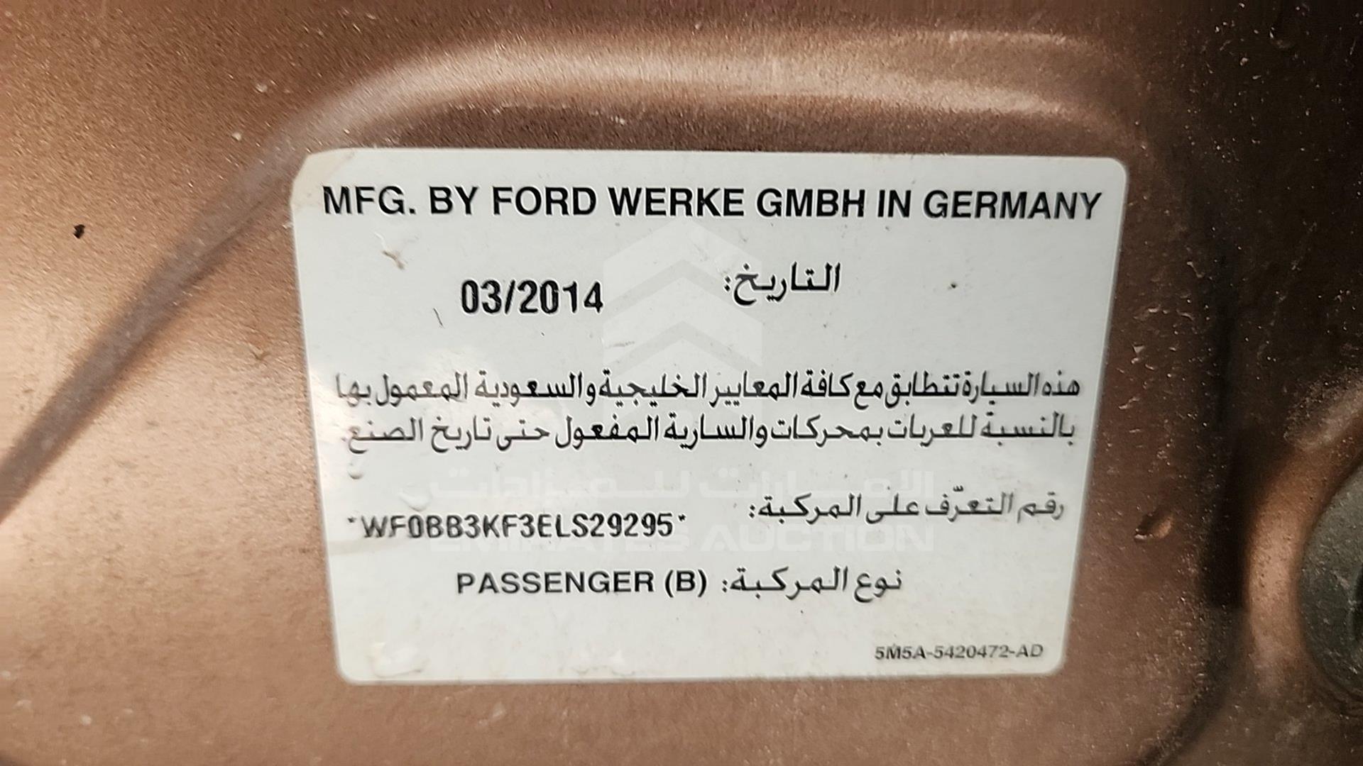 2014 FORD FOCUS VIN: WF0BB3KF3ELS29295