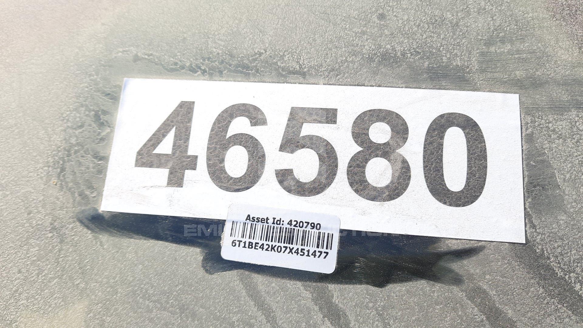 2007 TOYOTA CAMRY VIN: 6T1BE42K07X451477