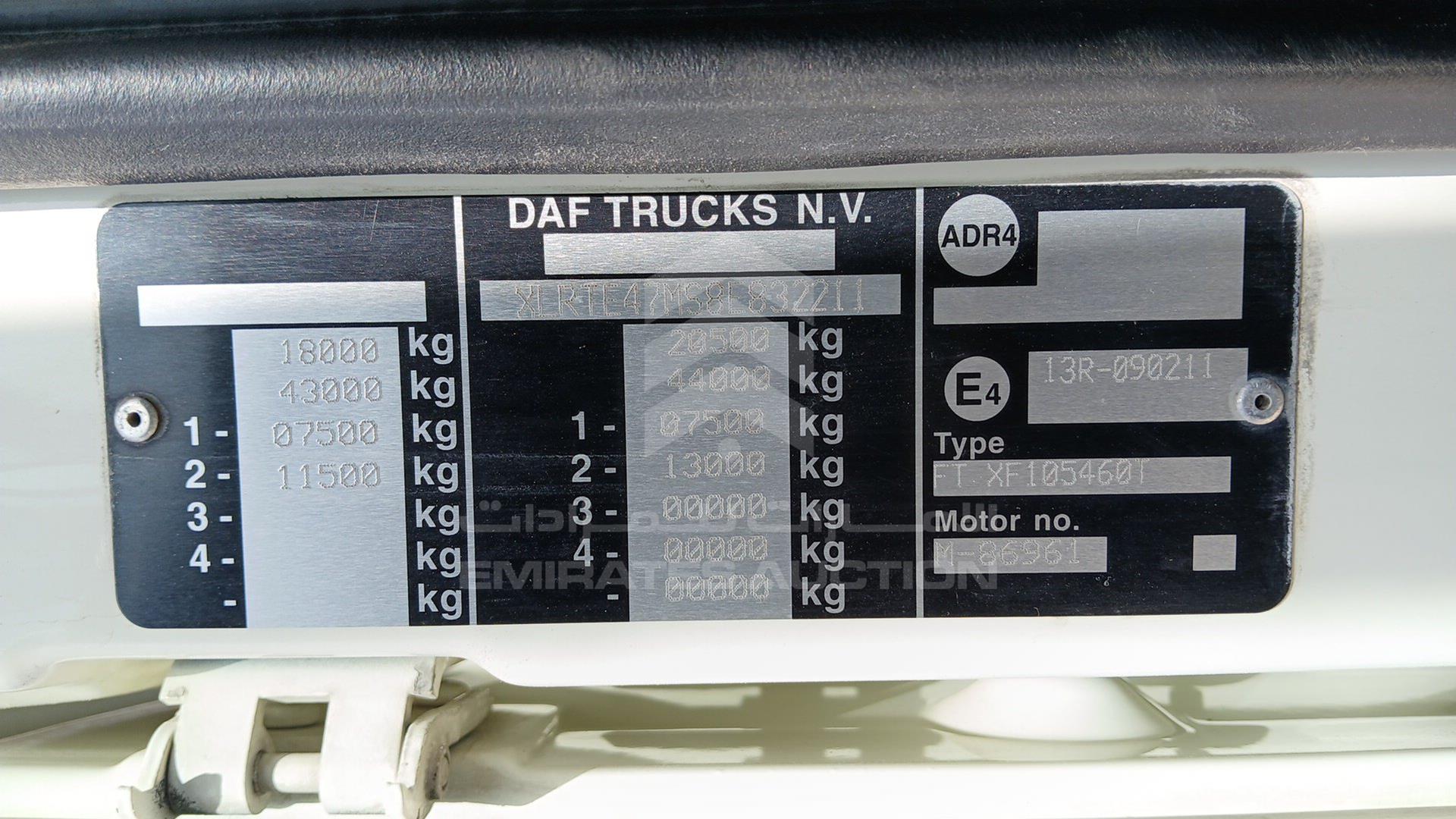 2008 DAF --- VIN: XLRTE47MS8E832211
