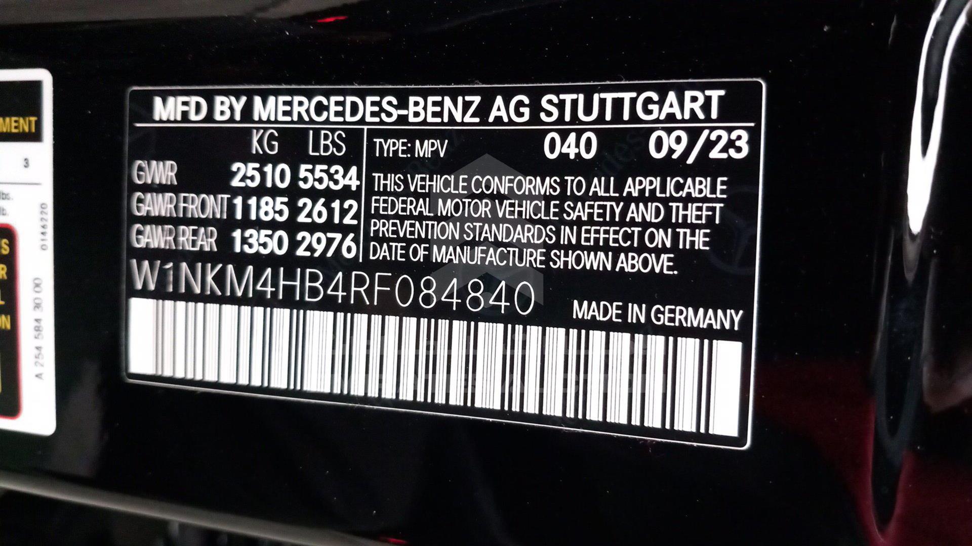 2024 MERCEDES GLC 300 VIN: WINKM4HB4RF084840