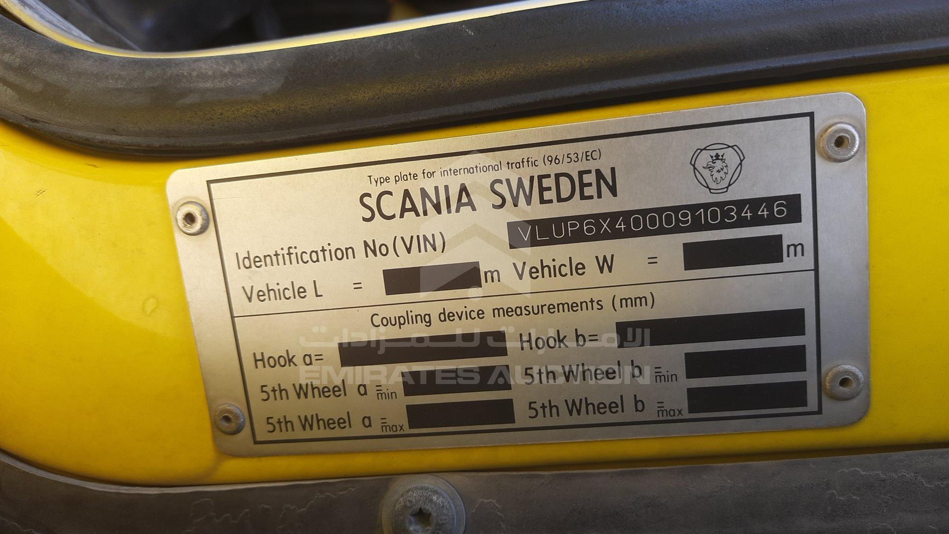2005 SCANIA --- VIN: VLUP6X40009103446