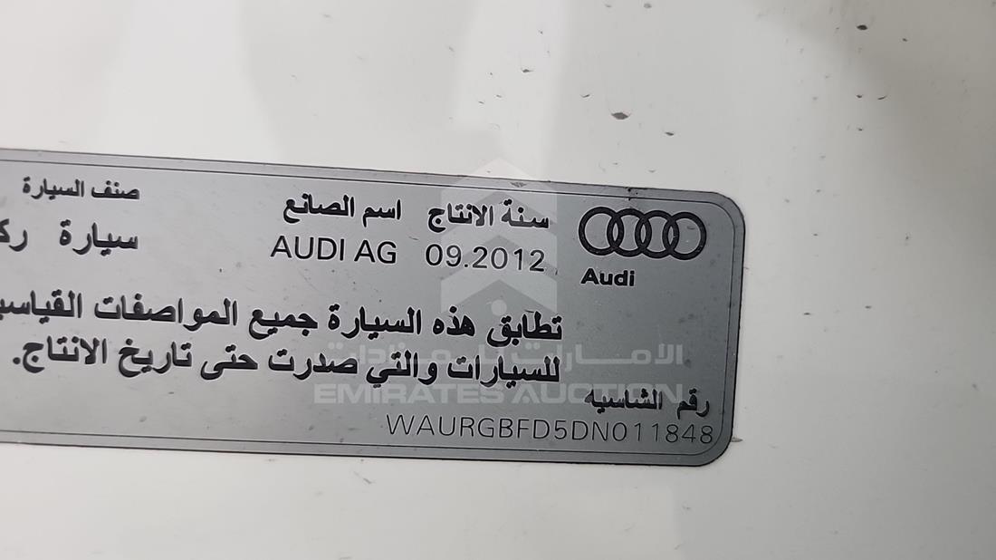 2013 Audi A8 — VIN on Frame — Photo 3