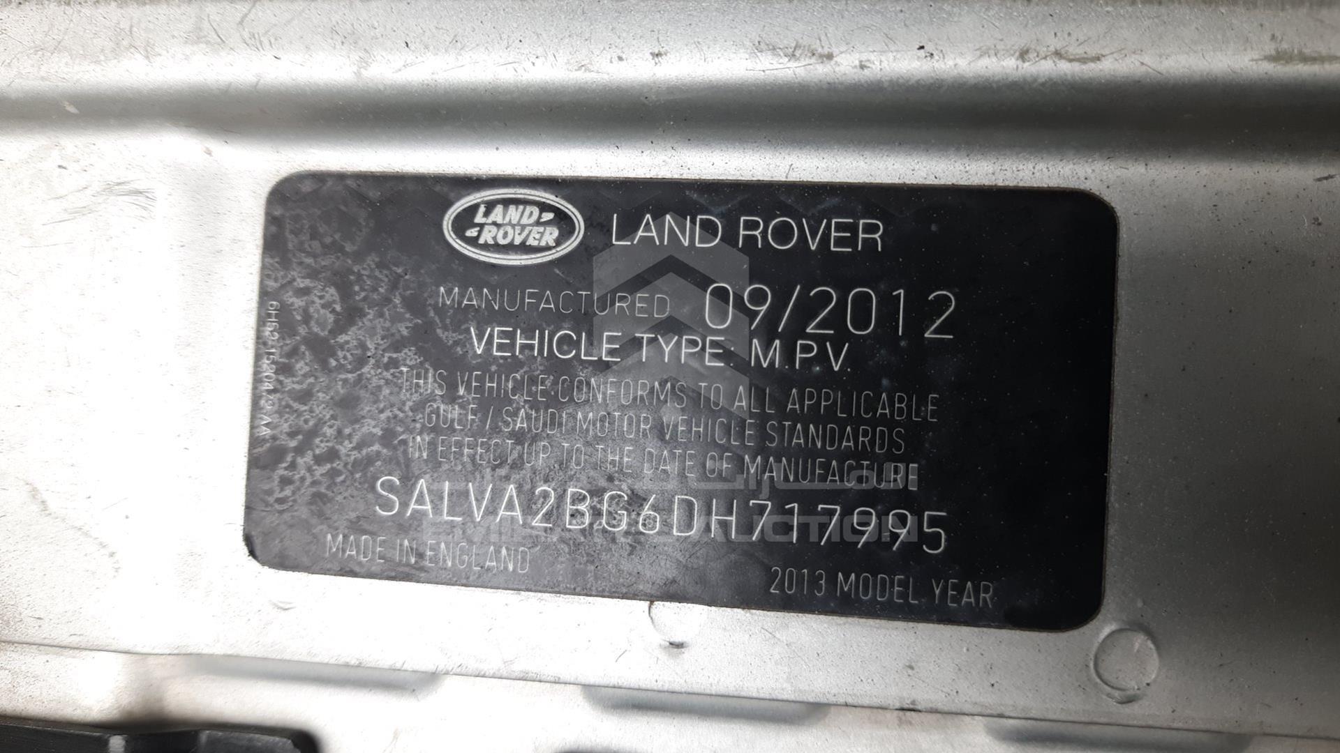 2013 RANGE ROVER EVOQUE VIN: SALVA2BG6DH717995