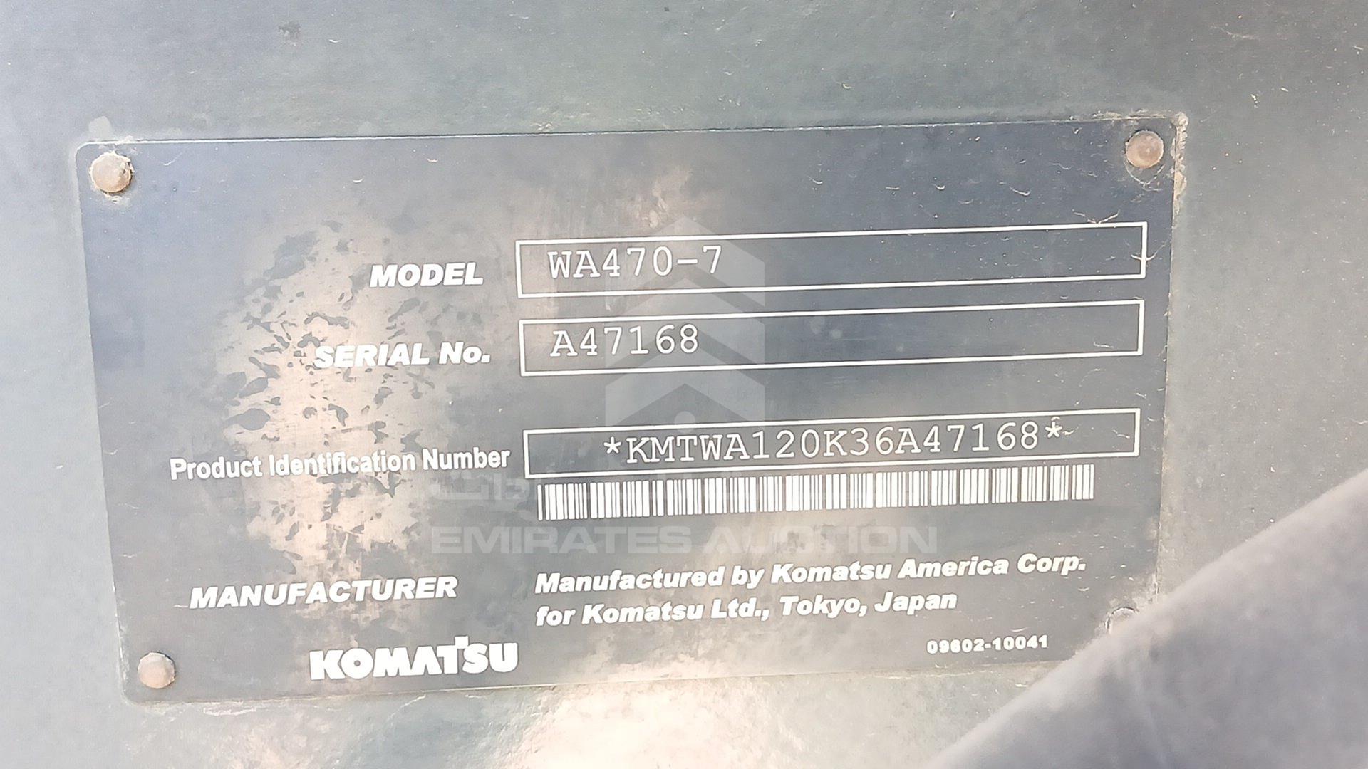 2017 KOMATSU WA470-7 VIN: KMTWA120K36A47168