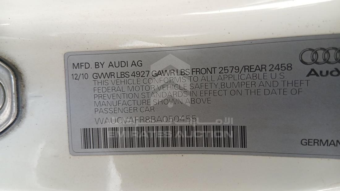 2011 Audi - Scrap without document — VIN on Frame — Photo 2