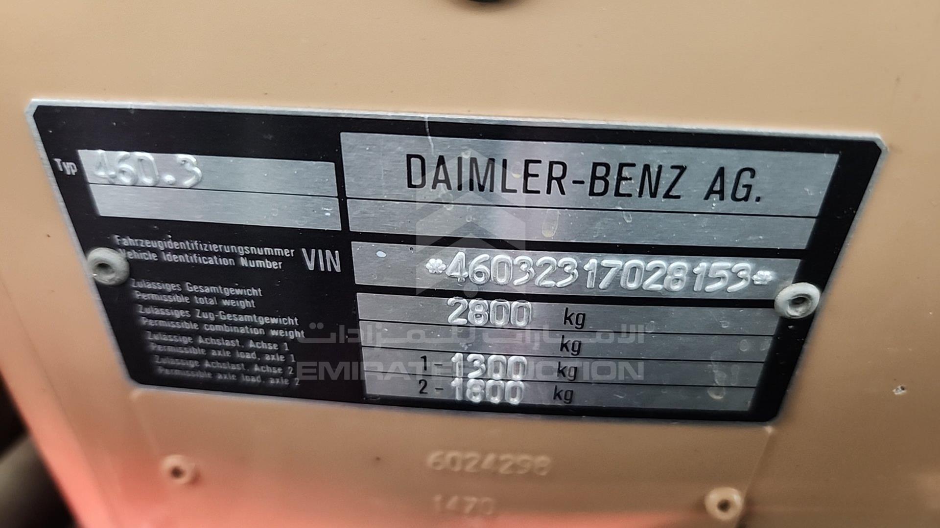 1986 MERCEDES G 300 VIN: 46032317028153
