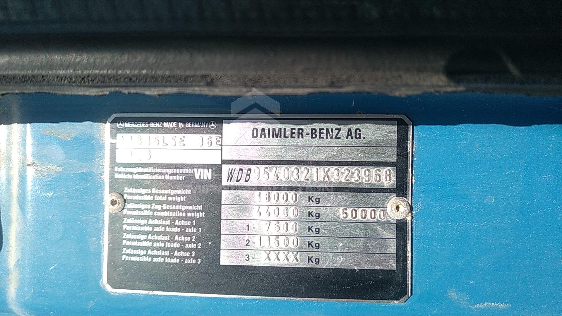 1998 MERCEDES 2540 VIN: WDB9540321K323968