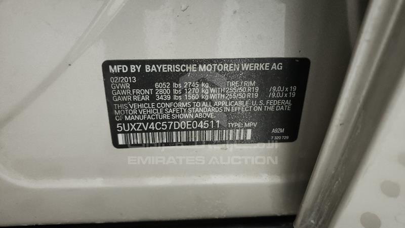 BMW X5 2013. Lot# 413679. VIN 5UXZV4C57D0E04511. Photo 1