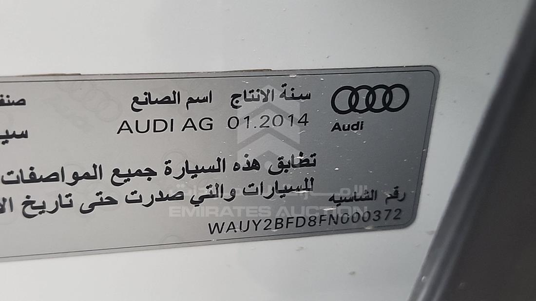 2015 Audi A8 — VIN on Frame — Photo 3