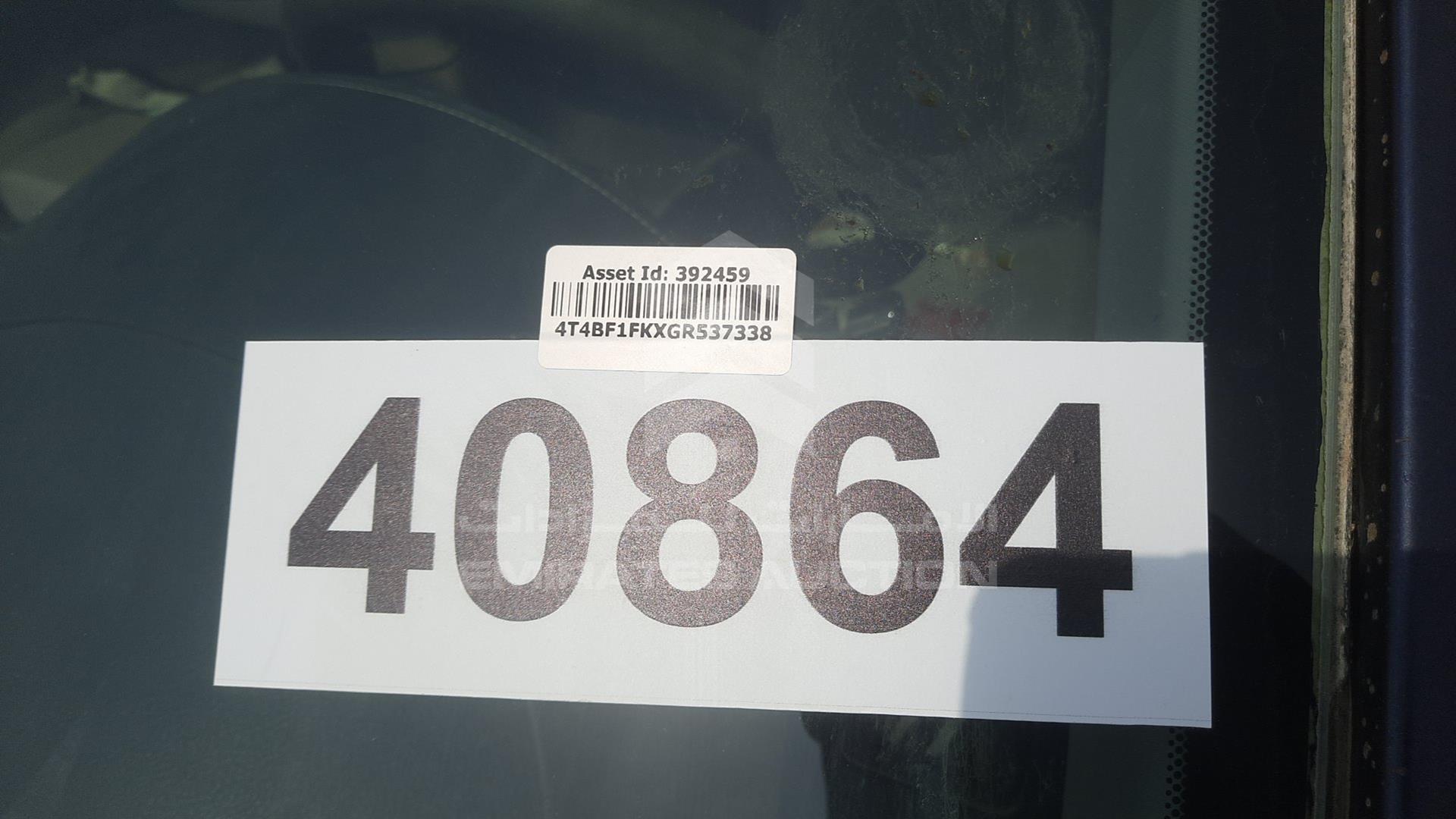 2016 TOYOTA CAMRY VIN: 4T4BF1FKXGR537338