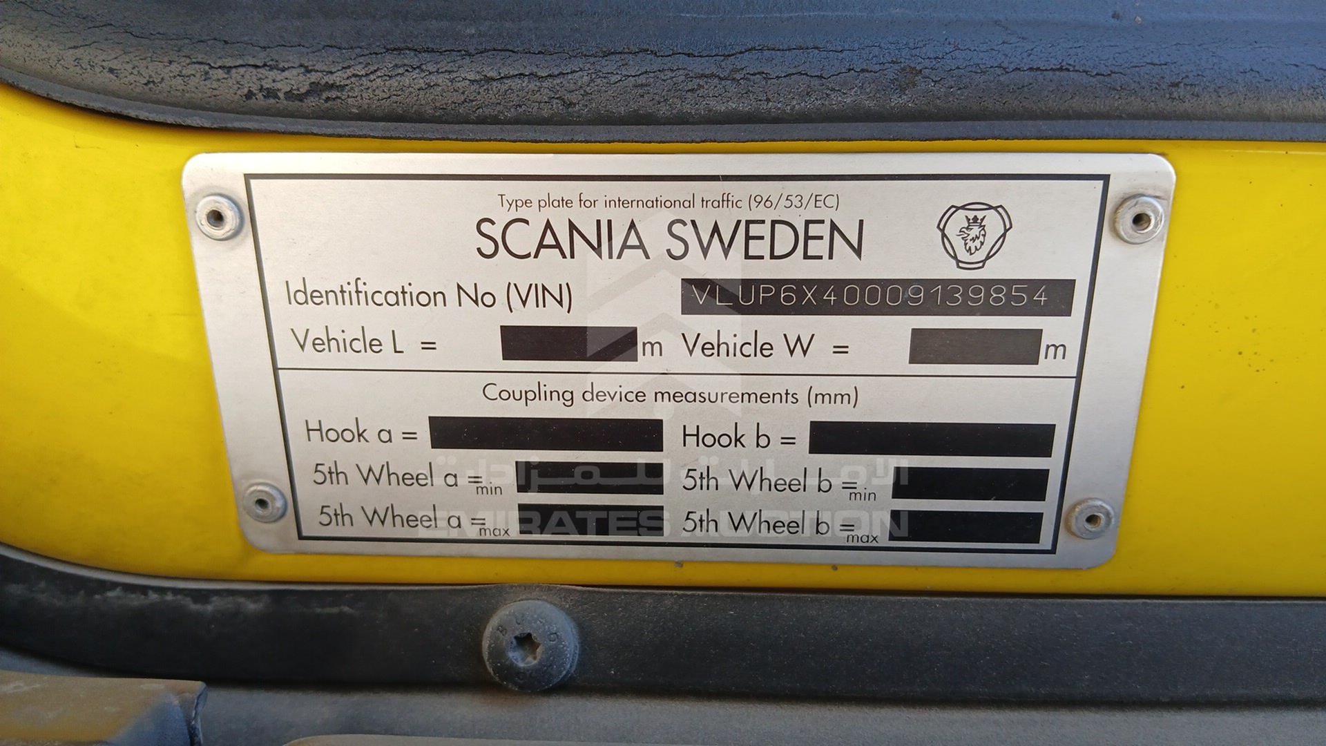 2008 SCANIA --- VIN: VLUP6X40009139854