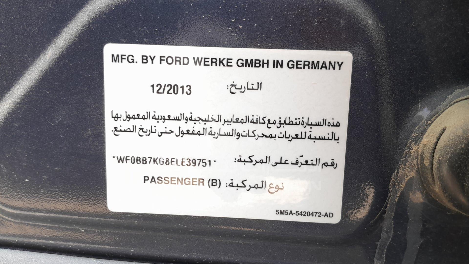 2014 FORD FOCUS VIN: WF0BB7KG8ELE39751