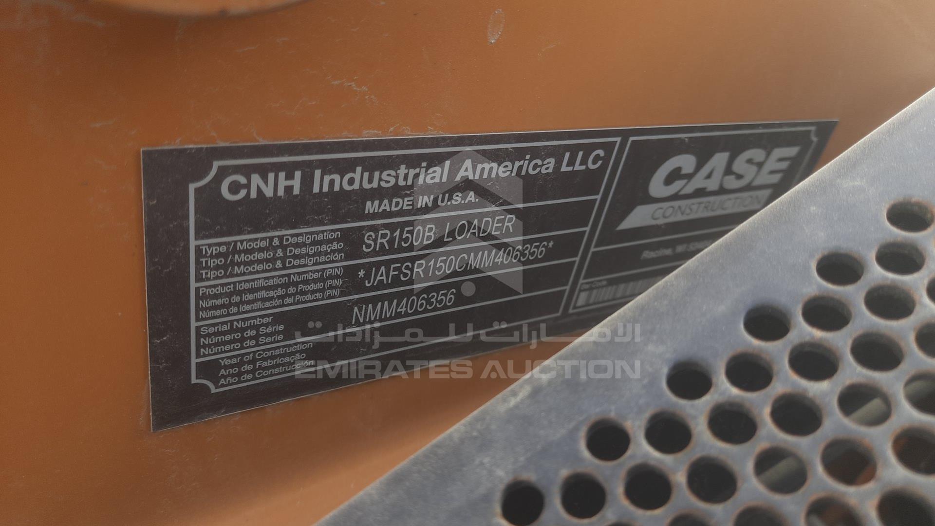2022 CASE SR150B VIN: JAFSR150CMM406356
