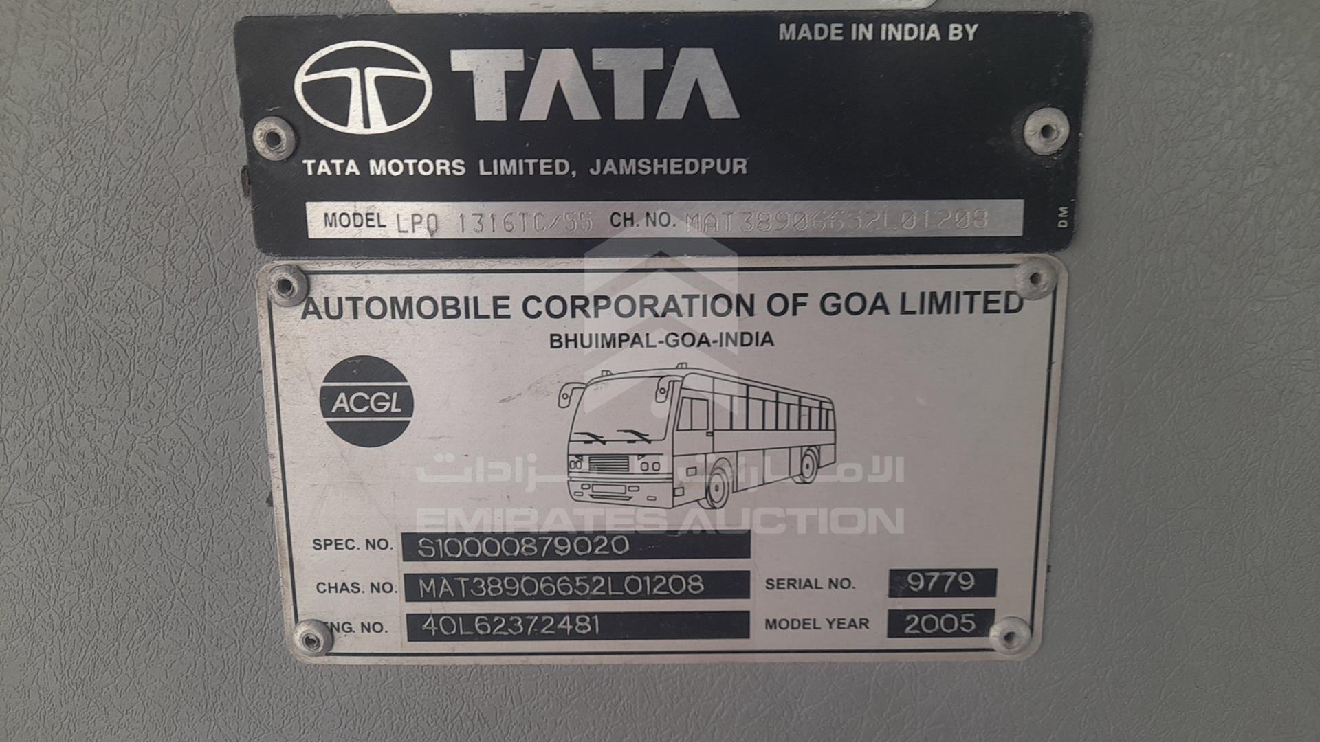 2005 TATA LPO1316-55 VIN: MAT38906652L01208