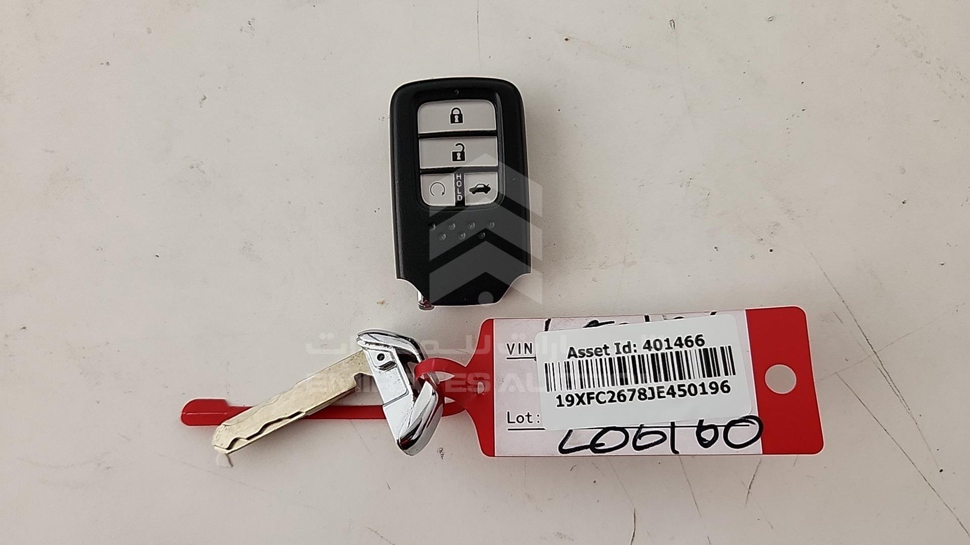 2018 HONDA CIVIC VIN: 19XFC2678JE450196