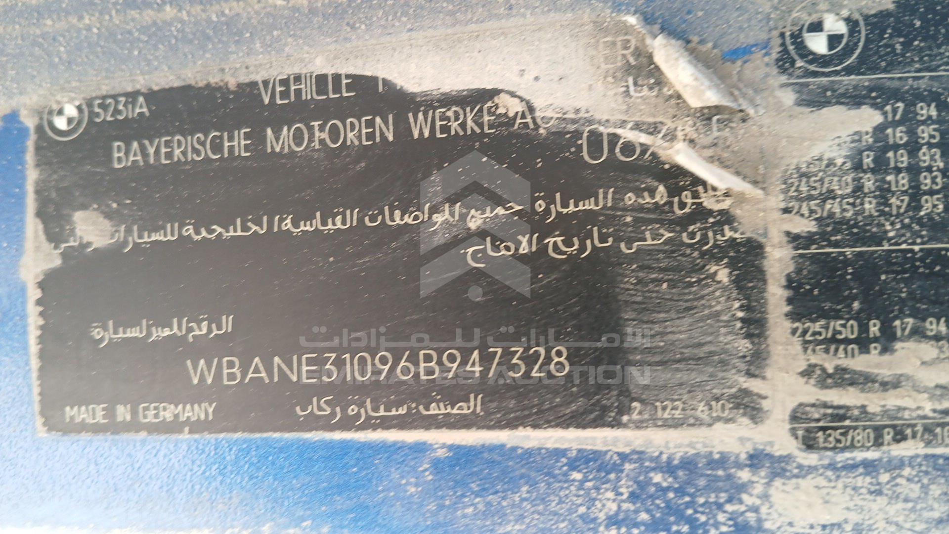 2006 BMW E523 VIN: WBANE31096B947328