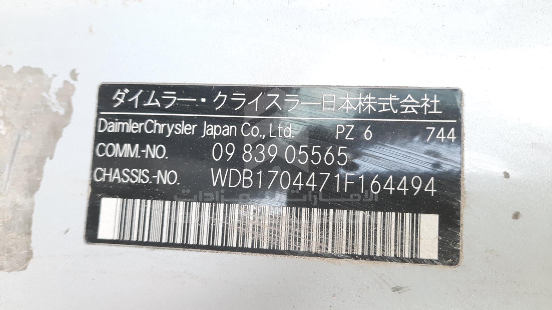 2000 MERCEDES SLK230 VIN: WDB1704471F164494