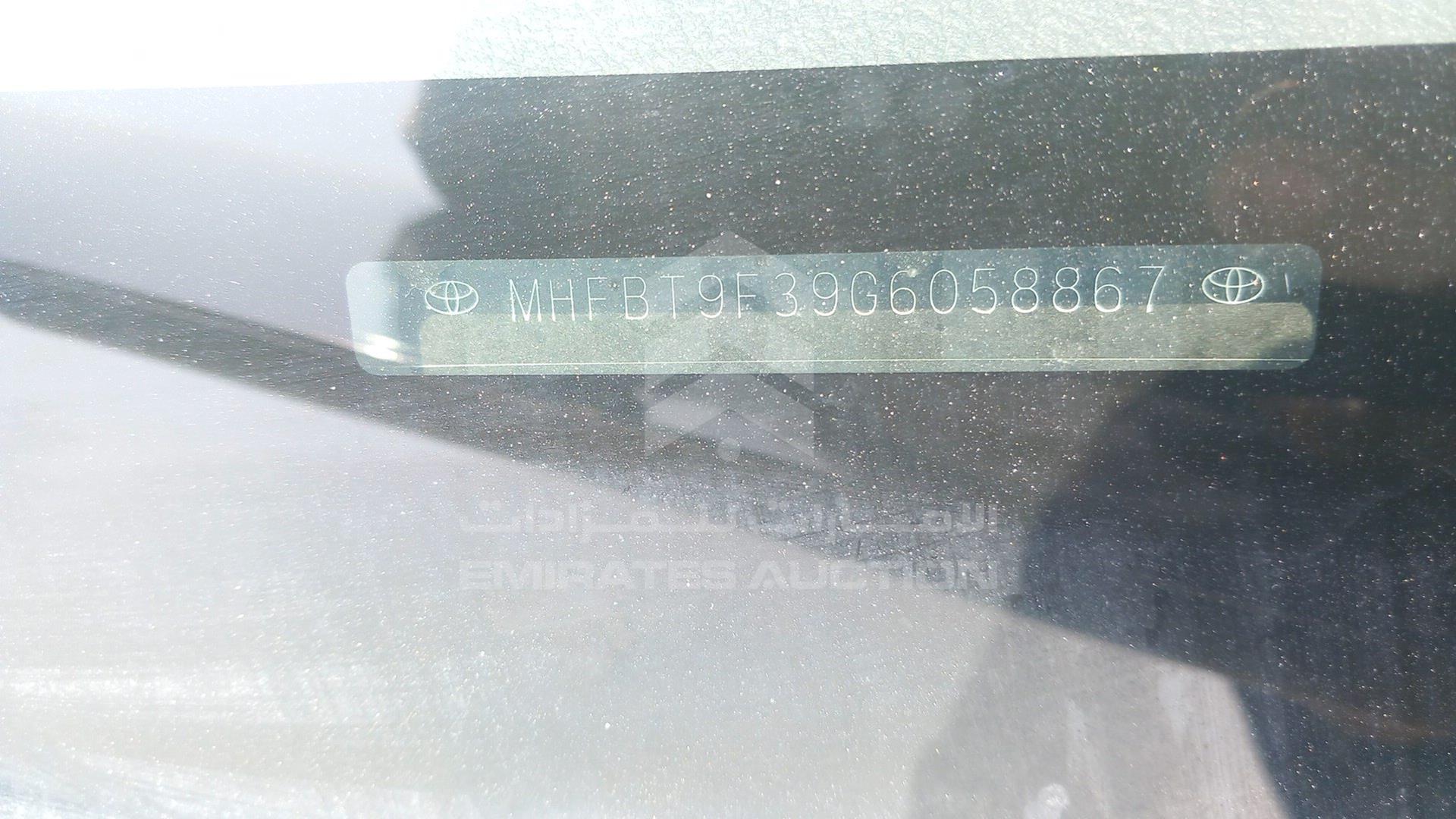 0 TOYOTA YARIS VIN: MHFBT9F39G6058867